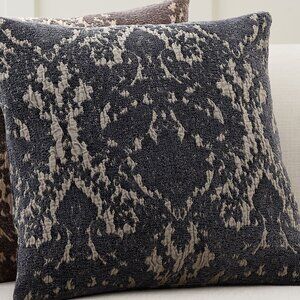 NWT ~Set of 2 Pottery Barn Devin Jacquard Pillowcovers Size 22x22~ Black and Tan